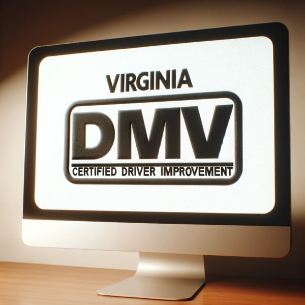 computer screen that says Virginia DMV certified driver improvement